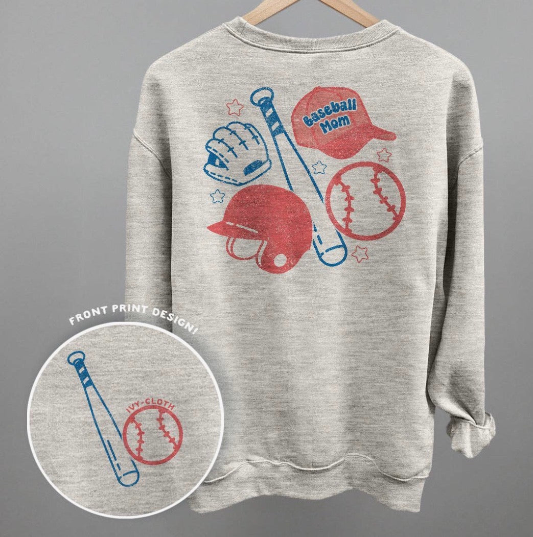 Baseball Mom Doodle Sweatshirt – Oatmeal