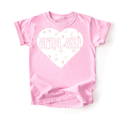 Softball SZN Hearts Youth Tee