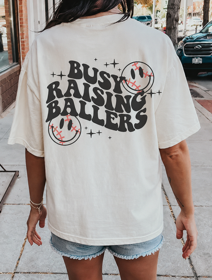 Busy Raising Ballers Tee – Ivory