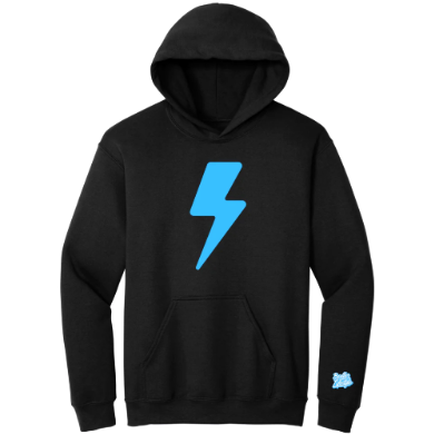 Baseball Lightning Bolt Youth Hoodie - Blue