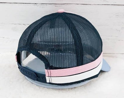 Women’s Trucker Hat with Leather Baseball Heart Patch
