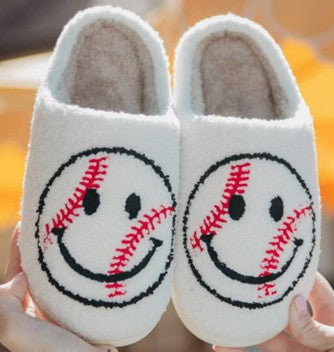 Baseball Happy Face Slippers